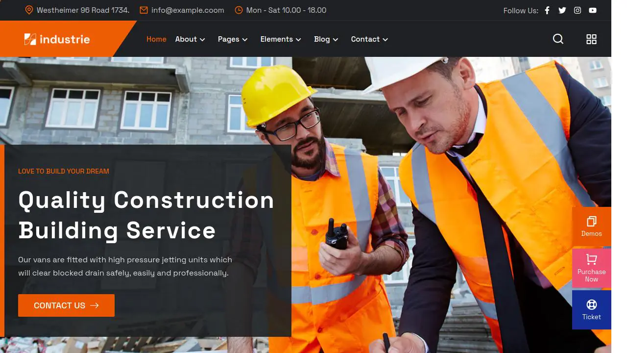 Construction Company WordPress Website Design – 5 Pages, Free Hosting & Domain, Mobile-Friendly